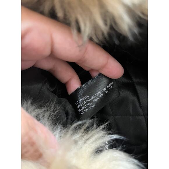 Club Monaco 100% Lamb Fur Trapper Hat Winter Insulated One Size Designer - Picture 4 of 8